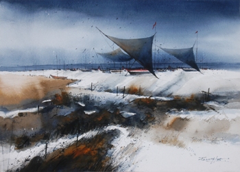 Painting by Parag Adhikari, Watercolour on Paper, 20.5 X 29 inches